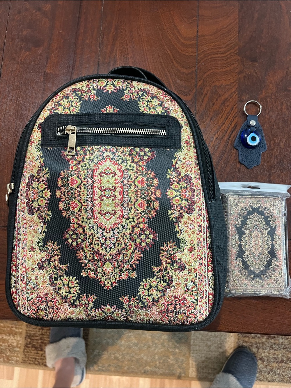 Elaborate Backpack, Matching Wallet and Keychain from Greece